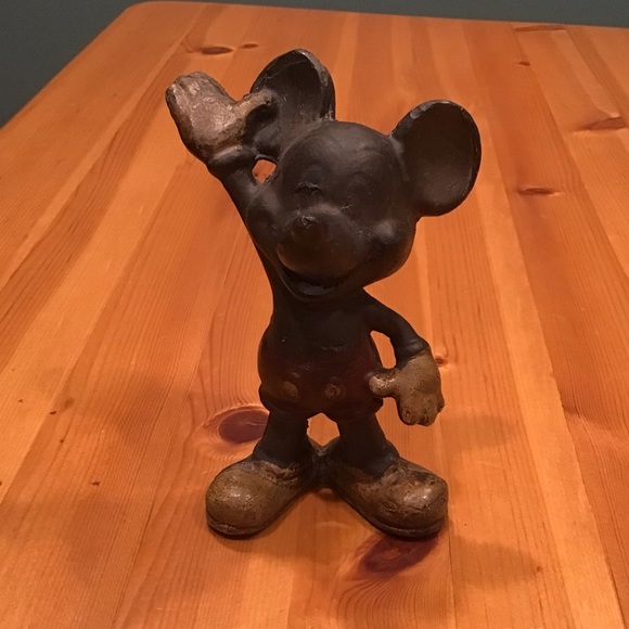 Disney Accents Vintage Disney Cast Iron Mickey Mouse 94s Figurine